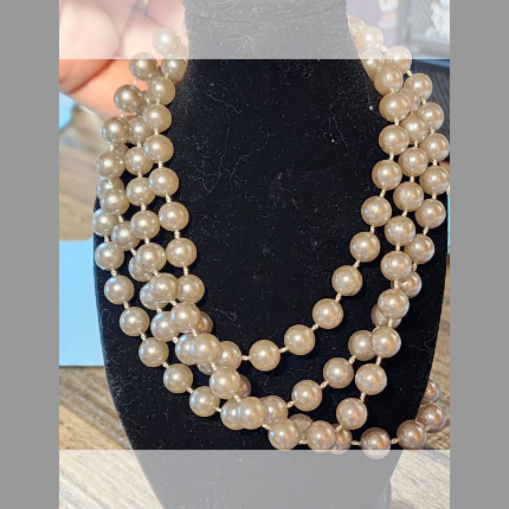 Vintage Silver Plated & Black Coated Necklace
